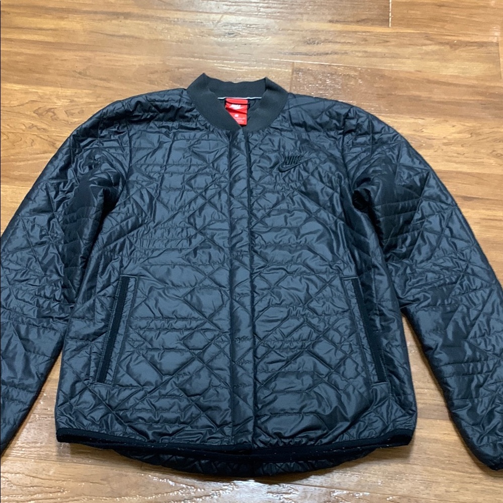 Nike Black Quilted Bomber Jacket